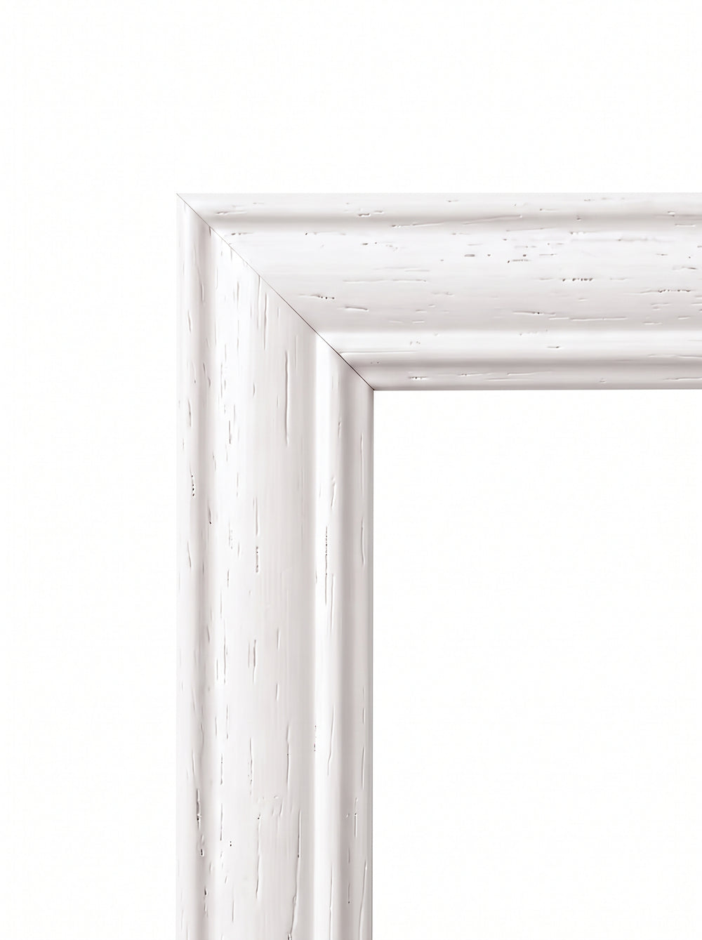 Billedramme Iris i hvid (White, T1176) – 25 mm klassisk profileret træramme på mål