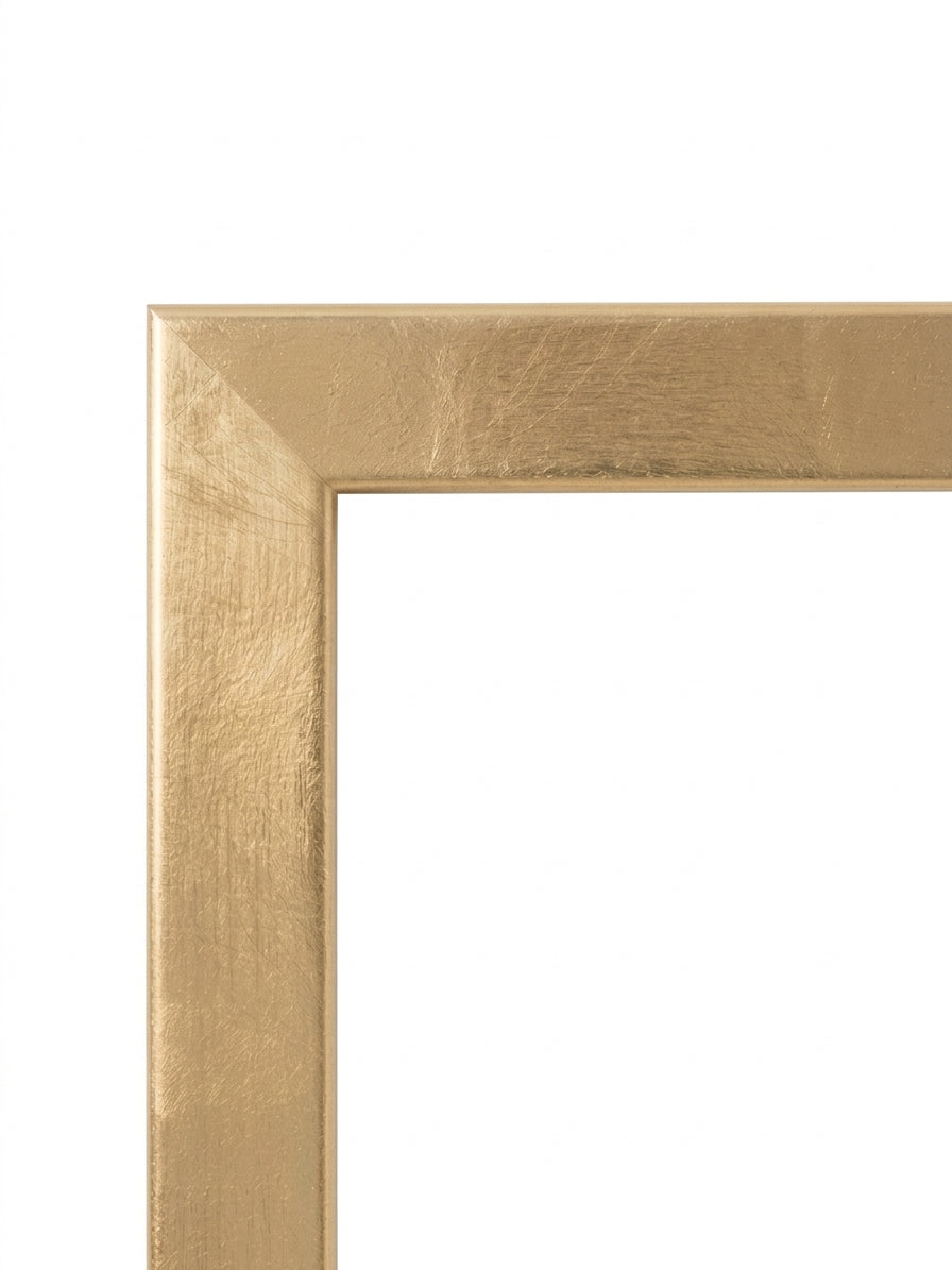 Billedramme Magnolia i guld (Gold, T1101) – 24 mm bred, flad træramme på mål